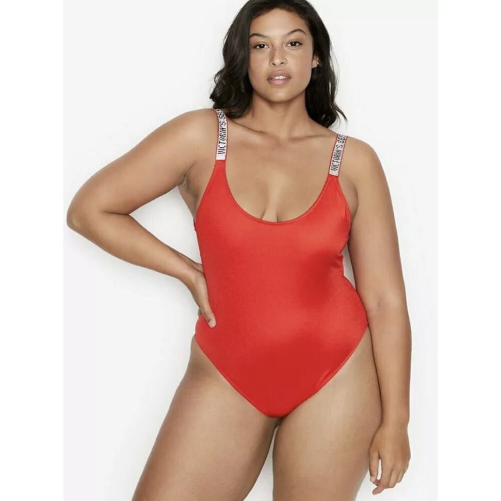 VICTORIA’S SECRET Shine Strap Rhinestone Vardia One-piece Swimwear Size Large
